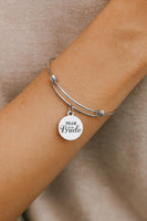 Team Bride Stainless Steel Charm Bangle Bracelet Adjustable Jewelry Wedding Party Favor Gift For Bridesmaids Bridal Shower Accessory