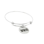WWJD Stainless Steel Bracelet 25mm Round Charm Adjustable Bangle Christian Jewelry Faith Gift Religious Inspirational Bracelet