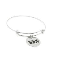 WWJD Stainless Steel Bracelet 25mm Round Charm Adjustable Bangle Christian Jewelry Faith Gift Religious Inspirational Bracelet