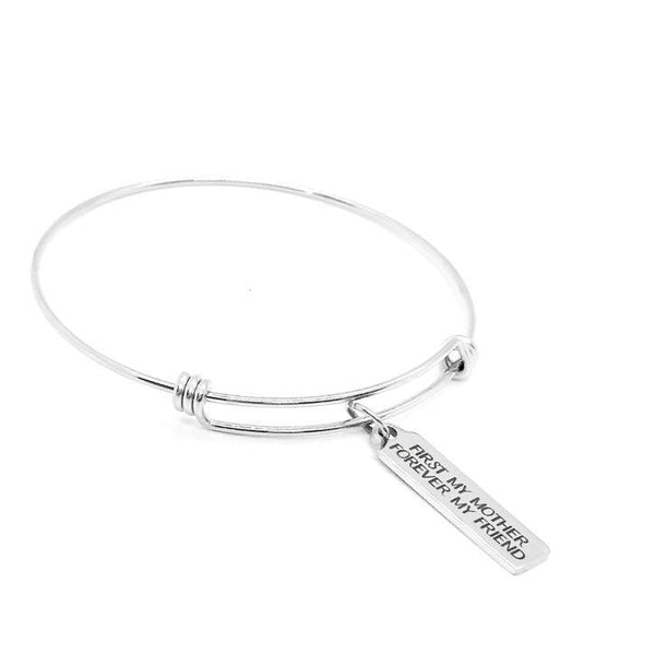 First My Mother Forever My Friend Stainless Steel Bracelet Adjustable Bangle Jewelry Gift For Mom Mothers Day Birthday Sentimental Accessory