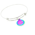 Some See A Weed Some See A Wish Rainbow Stainless Steel Bracelet Adjustable Bangle Inspirational Jewelry Colorful Charm Gift For Women