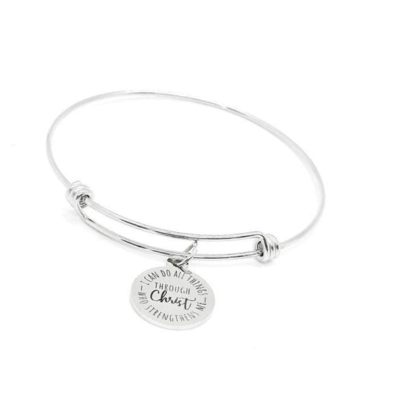I Can Do All Things Through Christ Who Strengthens Me Stainless Steel Bracelet Christian Jewelry Faith Gift Bible Verse Philippians 4 13