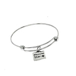 Movie Star Stainless Steel Bracelet, Adjustable Charm Bangle Gift For Actress Actor Performer Hollywood Inspired Jewelry Red Carpet Style