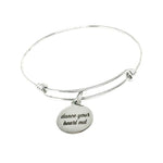 Dance Your Heart Out Bracelet Stainless Steel Adjustable Bangle With 19mm Charm Inspirational Gift For Dancers Ballet Jazz Tap Hip Hop