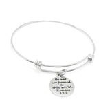 Be Not Conformed To This World Romans 12 2 Stainless Steel Bracelet Adjustable Christian Bangle With 19mm Scripture Charm Faith Gift