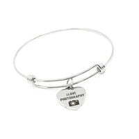 I Love Photography Charm Bracelet Stainless Steel Heart Camera Gift For Photographer Photo Jewelry Adjustable Bangle Photography Lover