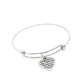 Godmother Charm Bracelet Stainless Steel Heart Thank You Gift For Godmother Baptism Jewelry Godmothers Are A Blessing Adjustable Bangle