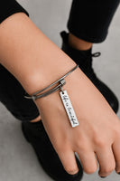 Life Is Beautiful Stainless Steel Bracelet Inspirational Jewelry Adjustable Bangle With Engraved Charm Positive Quote Gift For Women