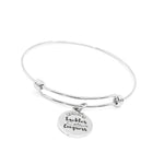 What She Tackles She Conquers Stainless Steel Bracelet 19mm Charm Adjustable Bangle Motivational Jewelry Inspirational Gift For Women