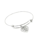 Because You Believed You Could Stainless Steel Heart Charm Bracelet Inspirational Motivational Jewelry Gift For Women And Girls