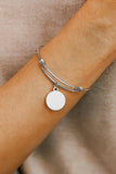 Stainless Steel Vegan Bracelet Round Charm, Jewelry Plant Based Lifestyle Gift Vegan Pride Bangle Animal Lover Eco Friendly Bracelet