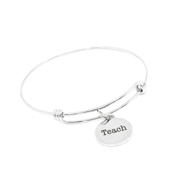 I Am Enough Bracelet Stainless Steel Adjustable Bangle With 19mm Round Charm, Inspirational Jewelry Self Love Gift For Her Affirmation