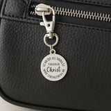 I Can Do All Things Through Christ Who Strengthens Me Stainless Steel Clip On Charm Christian Faith Inspirational Purse Charm Keychain