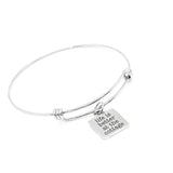 Life Is Better At The Cottage Bracelet Stainless Steel Bangle With 19mm Charm, Inspirational Jewelry Cottagecore Gift For Her Summer Style