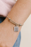 Life Is Better At The Cottage Bracelet Stainless Steel Bangle With 19mm Charm, Inspirational Jewelry Cottagecore Gift For Her Summer Style