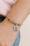Life Is Better At The Cottage Bracelet Stainless Steel Bangle With 19mm Charm, Inspirational Jewelry Cottagecore Gift For Her Summer Style