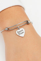Dance Mom Bracelet Stainless Steel Bangle With 19mm Heart Charm, Gift For Dance Moms Jewelry For Women Supportive Mom Accessories