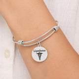 Lipedema Awareness Bracelet Stainless Steel Adjustable Bangle With 19mm Round Charm Medical Jewelry Support Gift For Women And Men