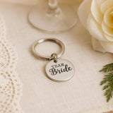 Team Bride Stainless Steel Keychain Bachelorette Party Favor Bridal Shower Gift Bridesmaid Accessory Round 19mm Charm