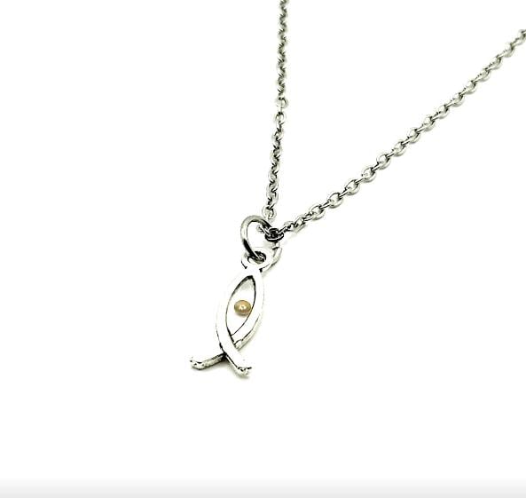 Mustard Seed Fish Necklace, Mustard Seed Jewelry, Mustard Seed Gifts, Faith Jewelry, Matthew 17 20 Gifts, Christian Gifts