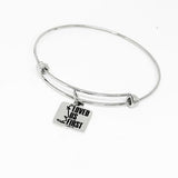 He Loved Us First 1 John 4:19 Bracelet Stainless Steel Engraved Charm Bangle Christian Faith Jewelry Gift For Women