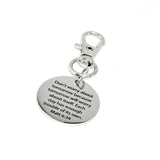 Matthew 6:34 Don't Worry About Tomorrow Clip On Charm Stainless Steel Engraved Bible Verse Keychain Christian Faith Gift