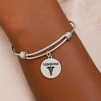 Lipedema Awareness Bracelet Stainless Steel Adjustable Bangle With 19mm Round Charm Medical Jewelry Support Gift For Women And Men