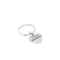 I Love Waterpolo Keychain Stainless Steel Heart Charm Sports Fan Gift Water Polo Lover Bag Charm Durable Accessory For Athletes