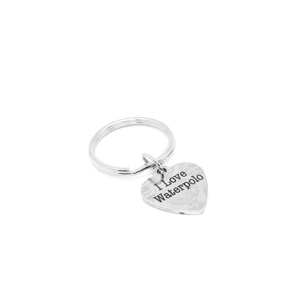 I Love Waterpolo Keychain Stainless Steel Heart Charm Sports Fan Gift Water Polo Lover Bag Charm Durable Accessory For Athletes