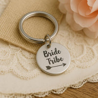 Bride Tribe Stainless Steel Keychain Bachelorette Party Favor Wedding Party Gift Bridal Shower Accessory Bridesmaid Gift 19mm Charm