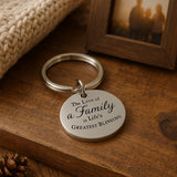 The Love Of A Family Is Lifes Greatest Blessing Keychain, Stainless Steel Family Gift Inspirational Quote 25mm Oval Charm
