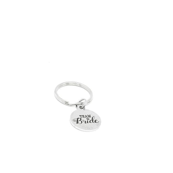 Team Bride Stainless Steel Keychain Bachelorette Party Favor Bridal Shower Gift Bridesmaid Accessory Round 19mm Charm