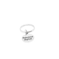 Fabulous Stylist Stainless Steel Keychain Hairdresser Gift Salon Accessory Hair Stylist Appreciation 19mm Charm