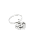Baseball Mom Keychain, Stainless Steel Heart Charm 19mm Sports Mom Gift Baseball Fan Jewelry Mothers Day Birthday Team Spirit Accessory