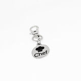 Chef Clip On Charm Stainless Steel Engraved Keychain Culinary Gift For Cook Baker Foodie Kitchen Accessory Chef Hat Design