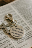Habakkuk 2 3 Clip On Charm Stainless Steel Engraved Christian Keychain Faith Gift Scripture Jewelry Encouragement Bible Verse Charm