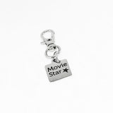 Stainless Steel Movie Star Clip On Charm Inspirational Gift For Actors Filmmakers Dreamers Keychain Bag Charm Motivational Accessory