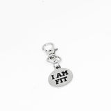 I Am Fit Clip On Charm Stainless Steel Engraved Motivational Fitness Charm Gym Keychain Workout Gift For Athletes And Trainers 19mm