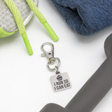 I Run So I Can Eat Clip On Charm Stainless Steel Engraved Fitness Motivation Keychain Gift For Runners Gym Lovers Workout Accessory