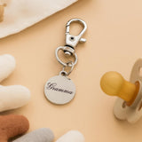 Gramma Clip On Charm Stainless Steel Engraved Keychain Gift For Grandma Family Love Accessory Mother’s Day Grandmother Jewelry