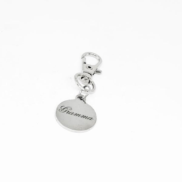 Gramma Clip On Charm Stainless Steel Engraved Keychain Gift For Grandma Family Love Accessory Mother’s Day Grandmother Jewelry