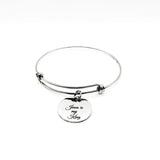 Jesus Is My King Bracelet Stainless Steel Engraved Faith Bangle With Cross Cut Out Christian Jewelry Gift For Women Religious Accessory