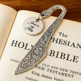 Jesus Is My King Bookmark Ornate Silver Faith Bookmark With Stainless Steel Engraved Charm Cross Cut Out Christian Gift JKCE Designs