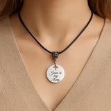Jesus Is My King Leather Cord Necklace Stainless Steel Engraved Pendant With Cross Cut Out Christian Jewelry Faith Gift For Men Women