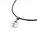 Jesus Is My King Leather Cord Necklace Stainless Steel Engraved Pendant With Cross Cut Out Christian Jewelry Faith Gift For Men Women