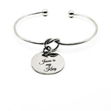 Jesus Is My King Cuff Bracelet With Stainless Steel Engraved Charm Silver Plated Faith Jewelry From JKCE Designs Inspirational Gift