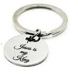 Jesus Is My King Stainless Steel Keychain With Engraved Bible Verse Charm Christian Gift For Men And Women From JKCE Designs