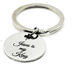 Jesus Is My King Stainless Steel Keychain With Engraved Bible Verse Charm Christian Gift For Men And Women From JKCE Designs