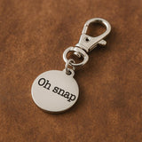 Oh Snap Funny Clip On Charm Stainless Steel Engraved Keychain Accessory Humor Gift For Friends