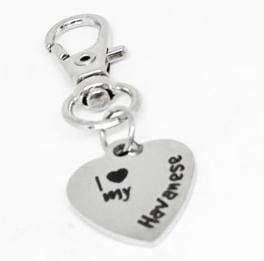 I Love My Havanese Stainless Steel Engraved Heart Charm Clip On Keychain Gift For Dog Lovers From JKCE Designs